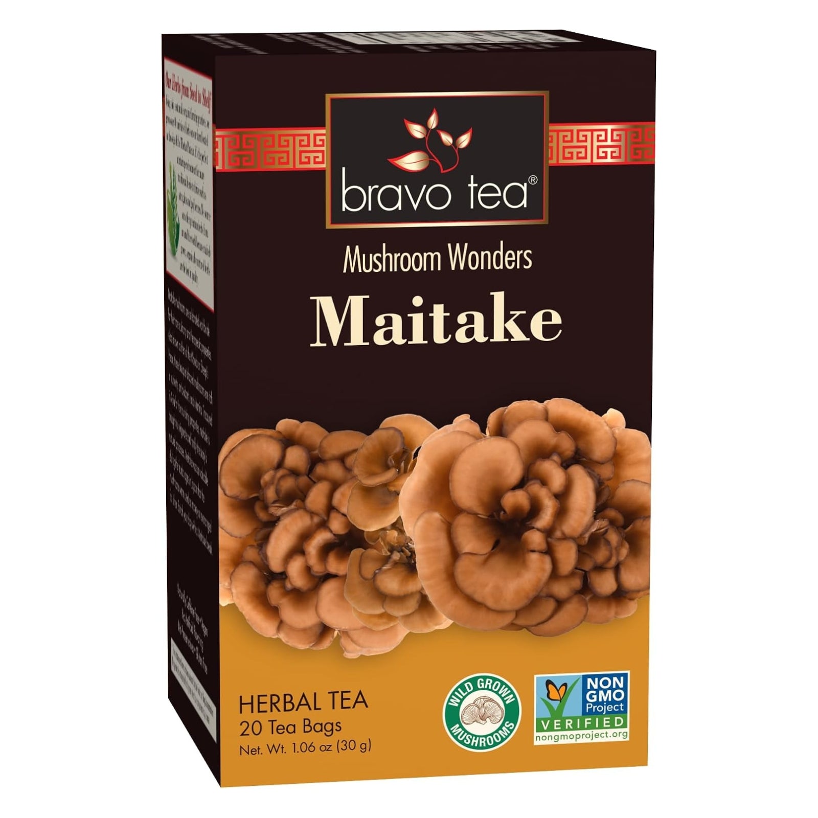 BRAVO TEA, Maitake Tea, 20 Tea Bags UPC 855533005721 | Hilife Vitamins
